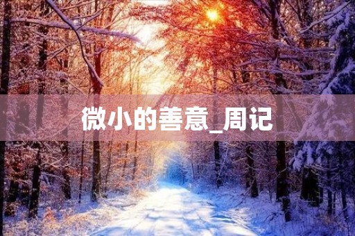 微小的善意_周记 微小的善意_周记