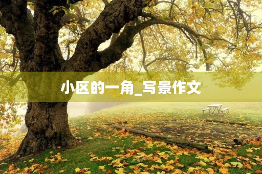 小区的一角_写景作文 小区的一角_写景作文