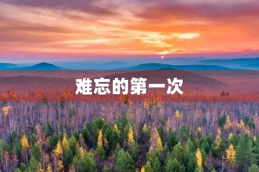 难忘的第一次 难忘的第一次