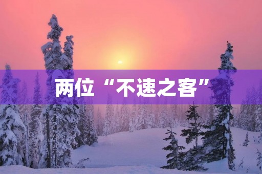 两位“不速之客” 两位“不速之客”