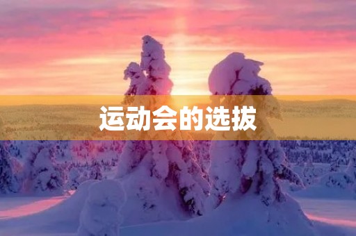 运动会的选拔 运动会的选拔
