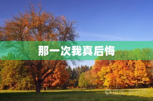 那一次我真后悔 那一次我真后悔