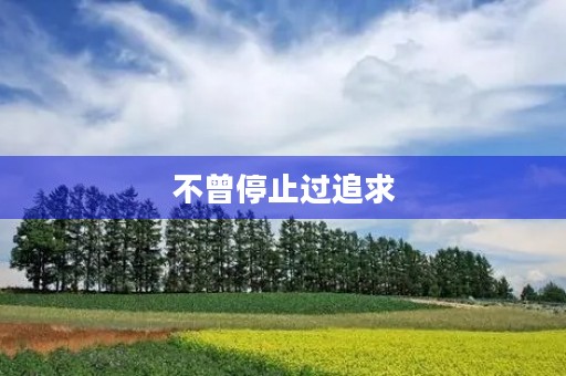 不曾停止过追求 不曾停止过追求