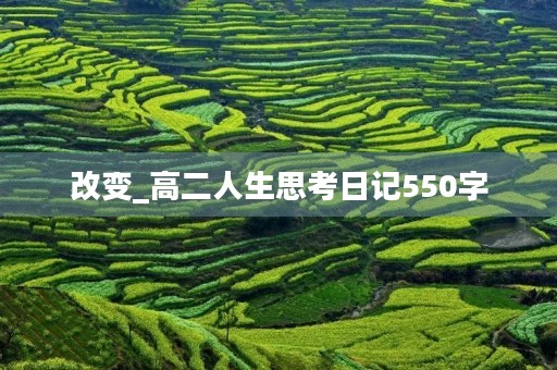改变_高二人生思考日记550字 改变_高二人生思考日记550字