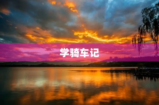 学骑车记 学骑车记