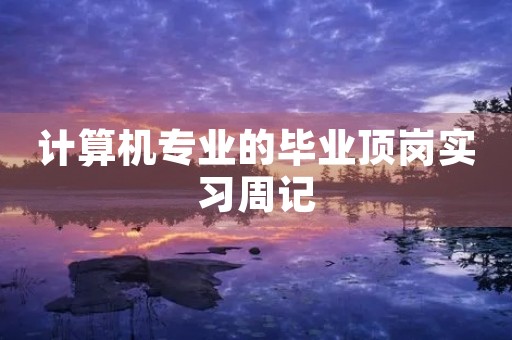 计算机专业的毕业顶岗实习周记 计算机专业的毕业顶岗实习周记