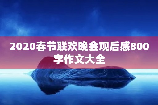 2020春节联欢晚会观后感800字作文大全 2020春节联欢晚会观后感800字作文大全