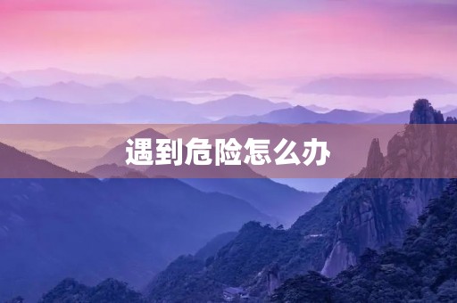 遇到危险怎么办 遇到危险怎么办
