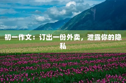 初一作文：订出一份外卖，泄露你的隐私