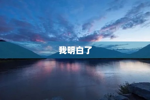 我明白了 我明白了