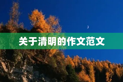 关于清明的作文范文