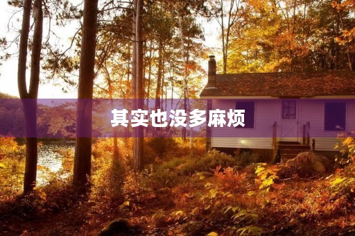 其实也没多麻烦 其实也没多麻烦