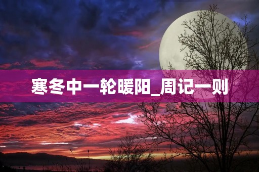 寒冬中一轮暖阳_周记一则 寒冬中一轮暖阳_周记一则