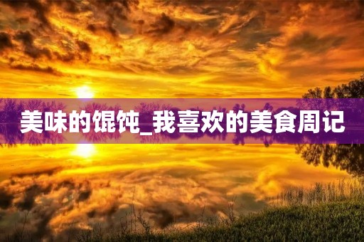 美味的馄饨_我喜欢的美食周记 美味的馄饨_我喜欢的美食周记