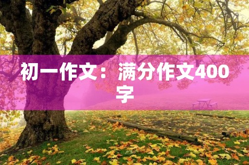 初一作文:满分作文400字 初一作文:满分作文400字
