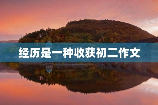 经历是一种收获初二作文 经历是一种收获初二作文