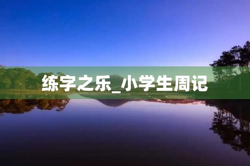 练字之乐_小学生周记