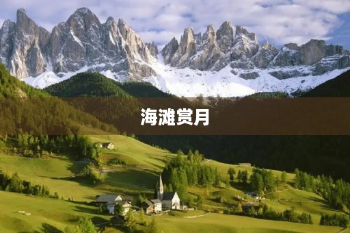 海滩赏月 海滩赏月