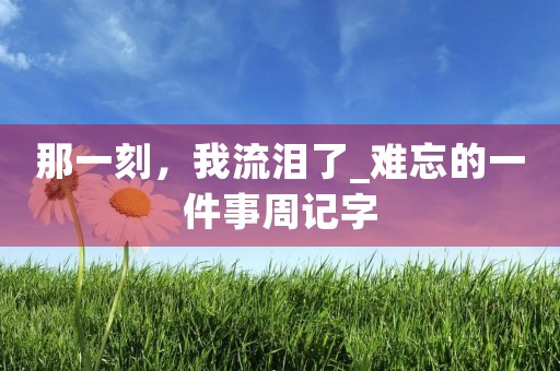 那一刻，我流泪了_难忘的一件事周记字