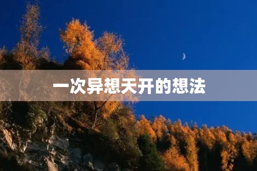 一次异想天开的想法 一次异想天开的想法