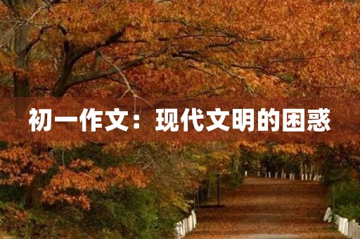 初一作文：现代文明的困惑