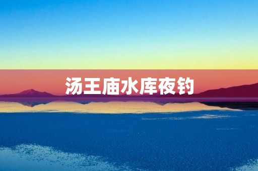汤王庙水库夜钓 汤王庙水库夜钓