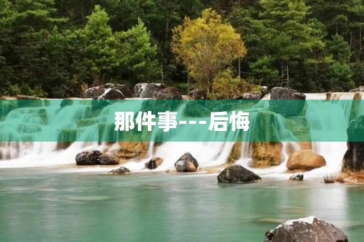 那件事---后悔 那件事---后悔