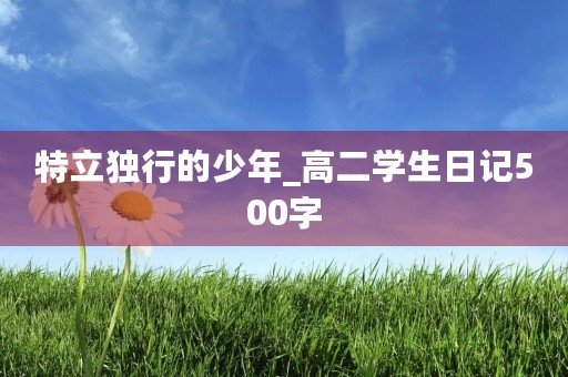 特立独行的少年_高二学生日记500字 特立独行的少年_高二学生日记500字
