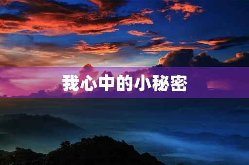 我心中的小秘密 我心中的小秘密