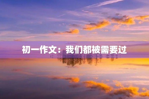 初一作文：我们都被需要过
