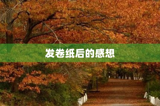 发卷纸后的感想 发卷纸后的感想