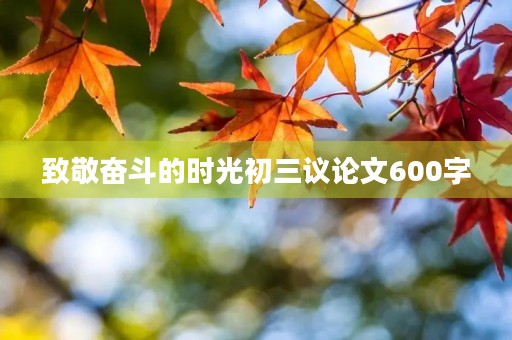 致敬奋斗的时光初三议论文600字
致敬奋斗的时光初三议论文600字