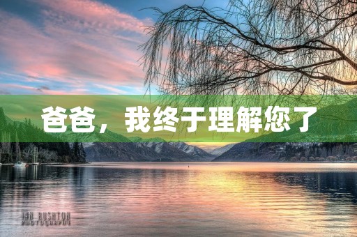 爸爸,我终于理解您了 爸爸,我终于理解您了