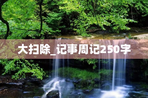大扫除_记事周记250字