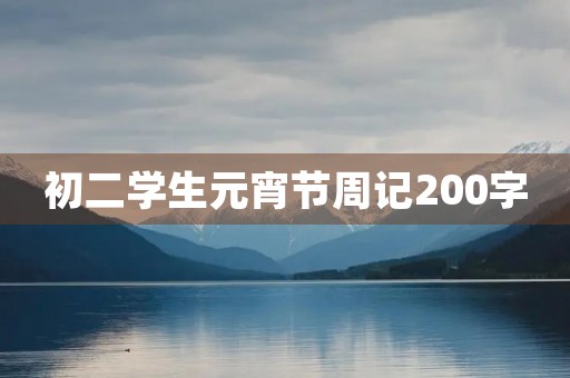 初二学生元宵节周记200字 初二学生元宵节周记200字