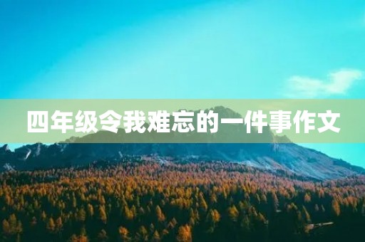 四年级令我难忘的一件事作文