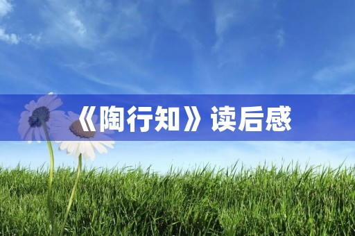 《陶行知》读后感 《陶行知》读后感