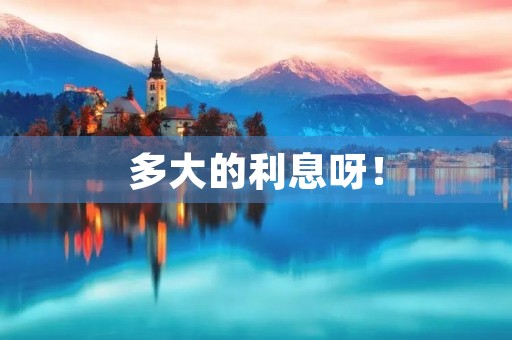 多大的利息呀！