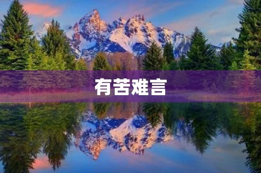 有苦难言 有苦难言