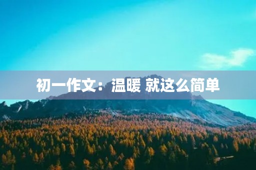 初一作文：温暖 就这么简单