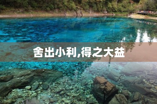 舍出小利,得之大益 舍出小利,得之大益