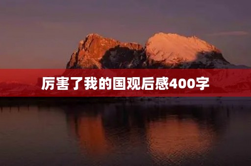 厉害了我的国观后感400字 厉害了我的国观后感400字