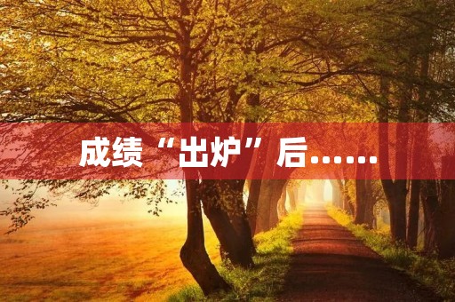 成绩“出炉”后…… 成绩“出炉”后……
