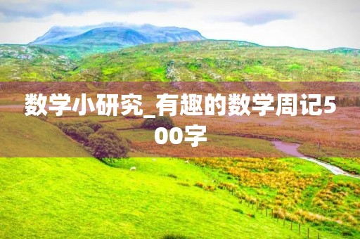 数学小研究_有趣的数学周记500字 数学小研究_有趣的数学周记500字