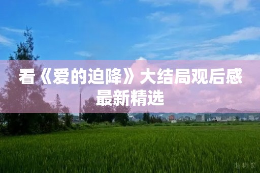 看《爱的迫降》大结局观后感最新精选 看《爱的迫降》大结局观后感最新精选