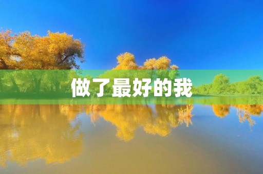 做了最好的我 做了最好的我