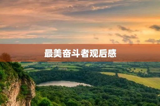 最美奋斗者观后感