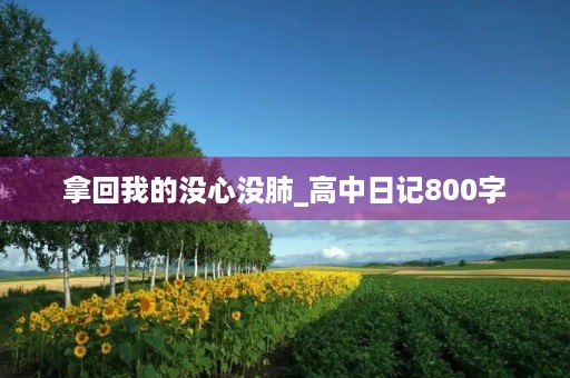 拿回我的没心没肺_高中日记800字 拿回我的没心没肺_高中日记800字