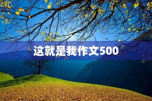 这就是我作文500 这就是我作文500