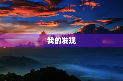 我的发现 我的发现